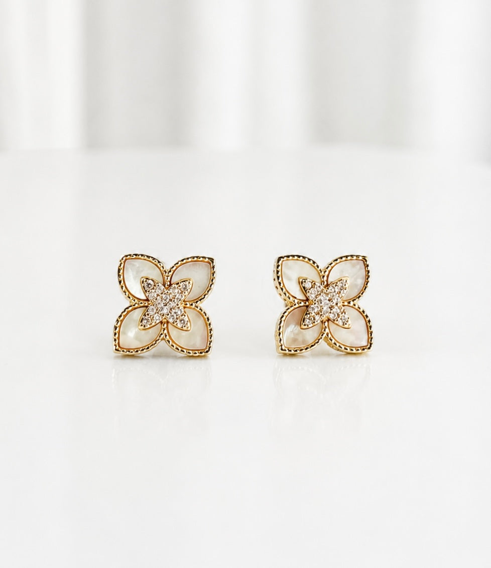 Mother of Pearl Clover Earrings