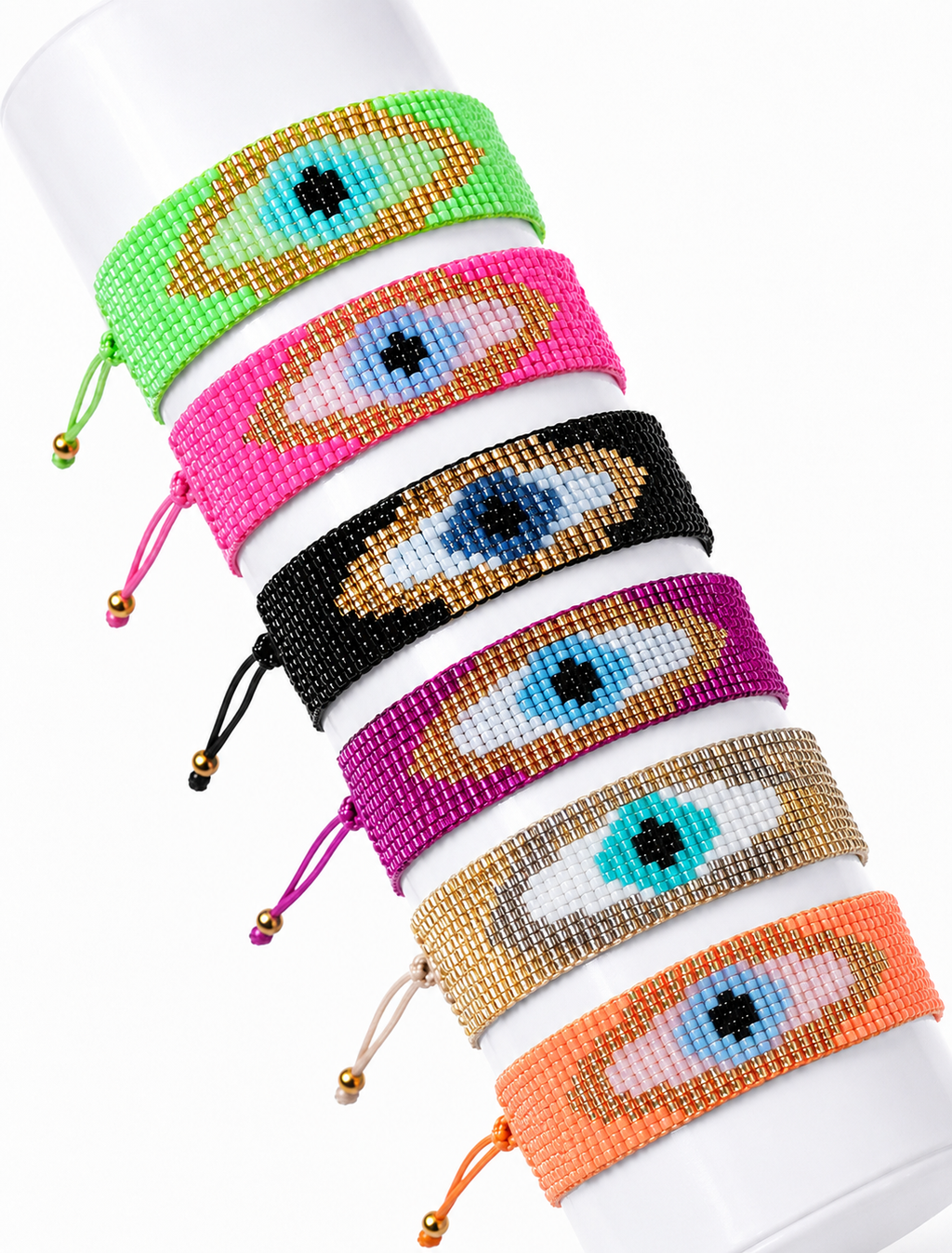 Colorful miyuki beaded bracelets with eye design