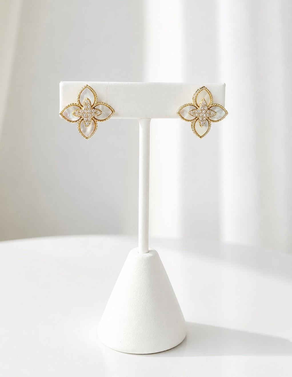 Mother of Pearl Clover Earrings
