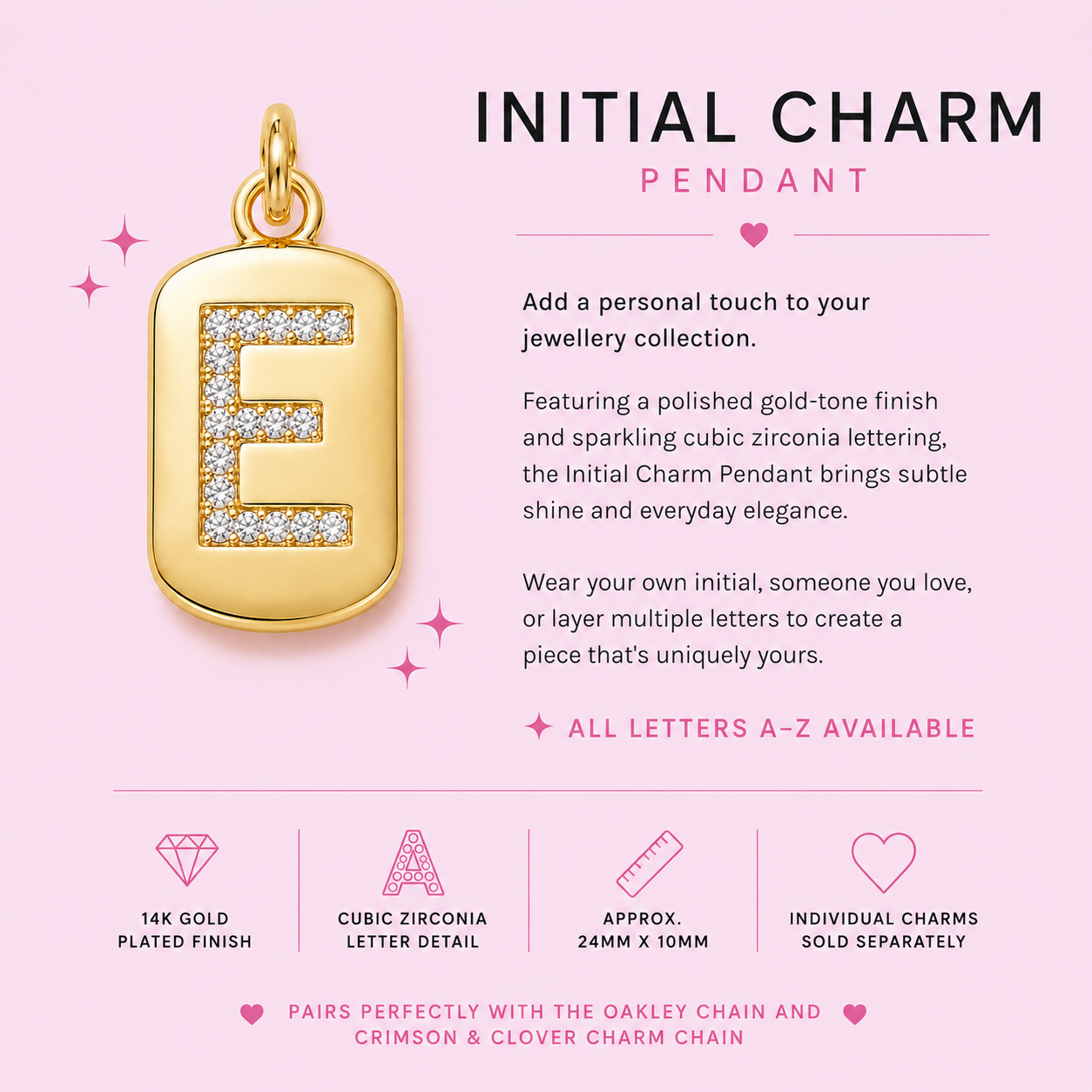 Initial Charm Pendant