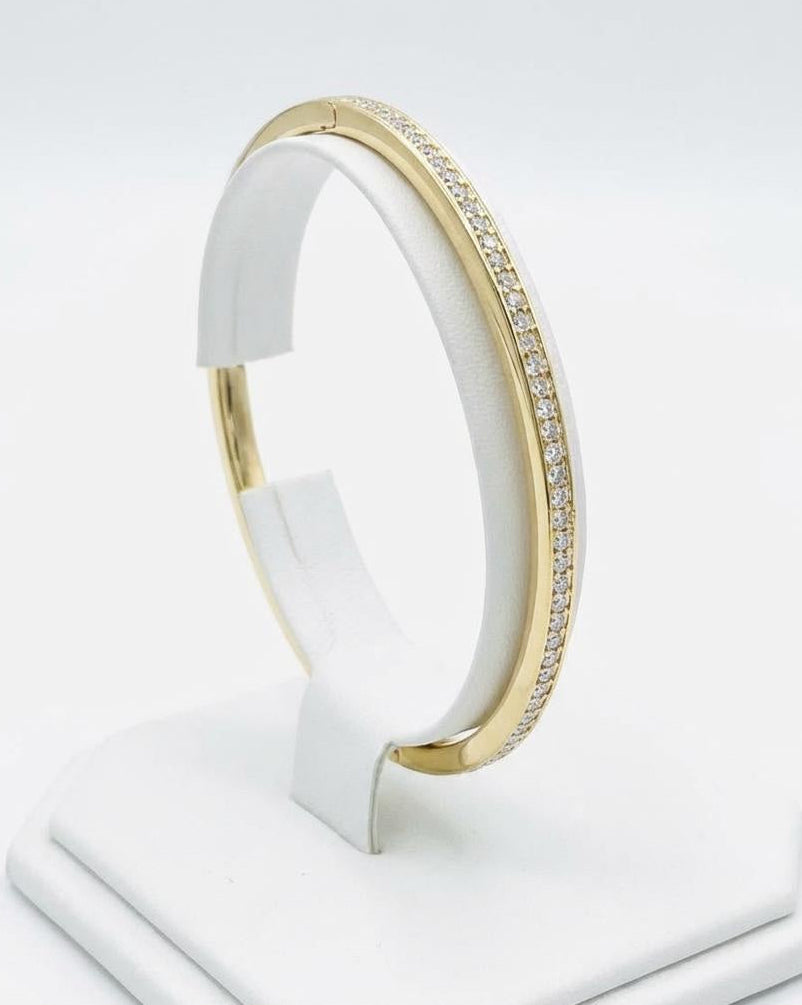 Gold tennis bangle bracelet