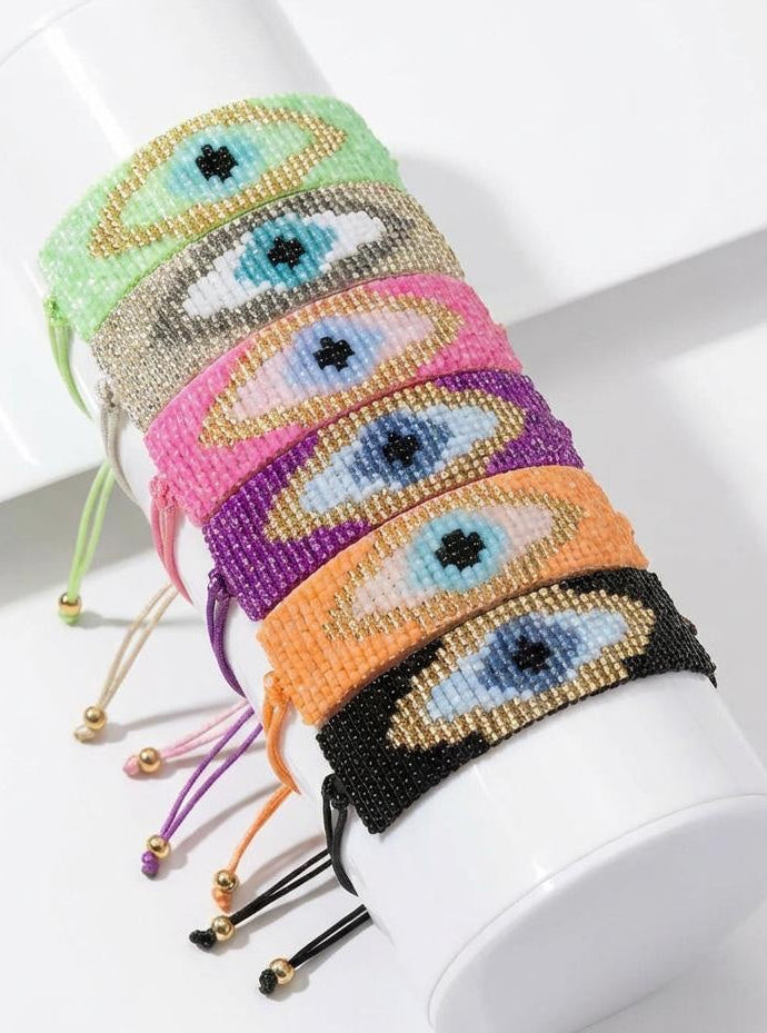 Beaded Evil eye braceletS