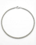 White Gold chain ankle bracelet on a white background