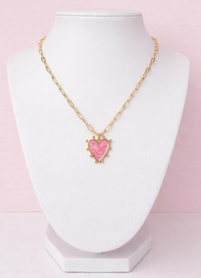 gold heart pendant with burst detail, 18k gold plated jewellery