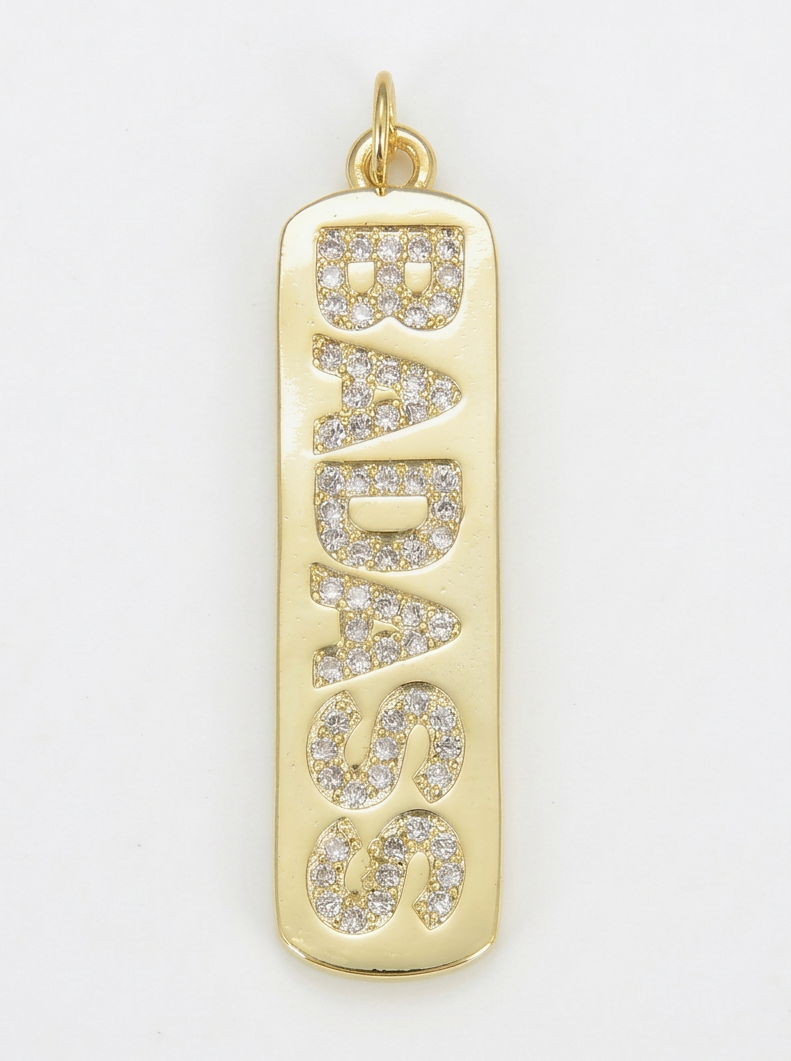 Gold pendant necklace with cubic zirconia letter detailing, dainty 18k gold tone jewellery