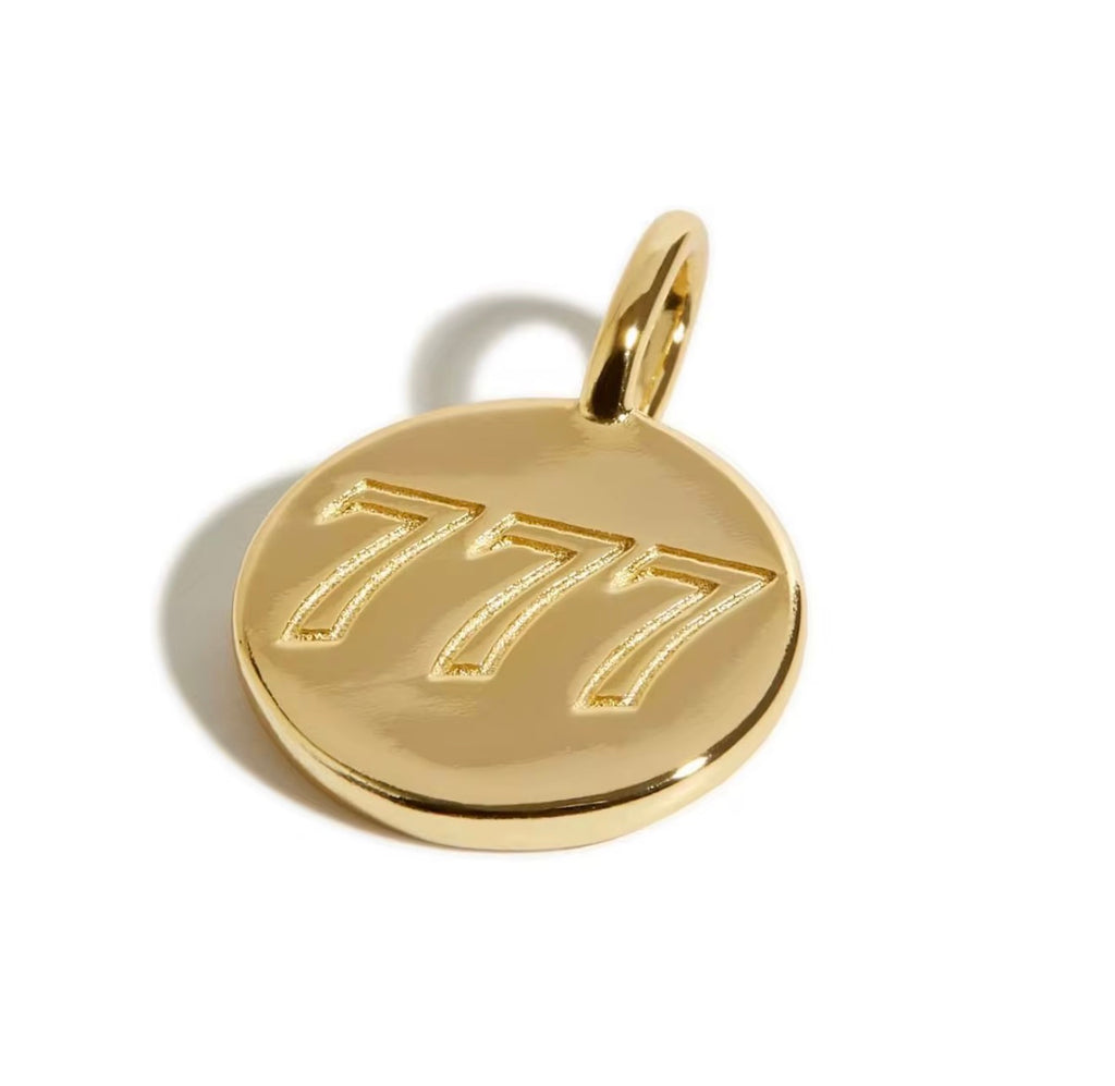 Round angel number pendant necklace engraved 222 on gold plated stainless steel chain minimalist spiritual jewelry